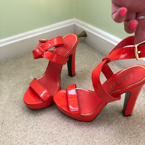 Orange Ralph Lauren heels - Picture 1 of 4